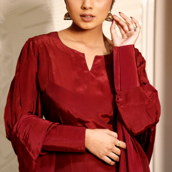 Maroon Farshi Salwar Suit Set.